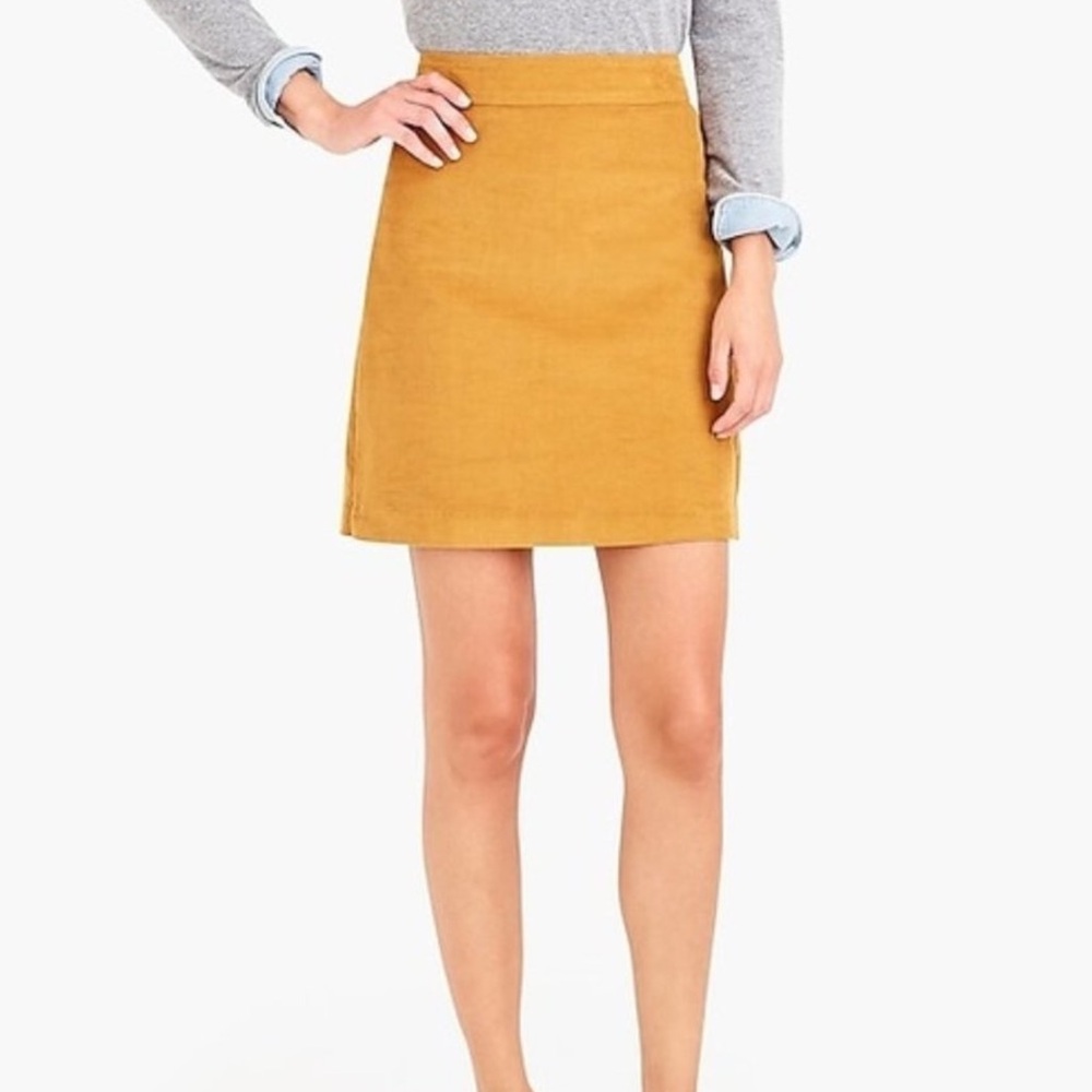 J. Crew Mustard Corduroy Mini Skirt
